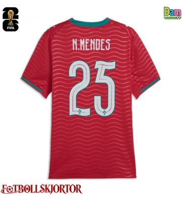 Portugal Nuno Mendes #25 Hemmatröja Dam VM 2026 Kortärmad
